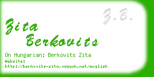 zita berkovits business card